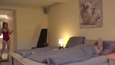 Slutty girl blows her stepdaddy and gives him some wet cherry