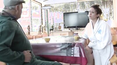 Inked blonde sucks that dick and shakes big booty riding it