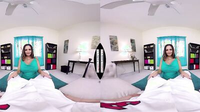 Busty babe Ava Addams is riding dude's cock in VR