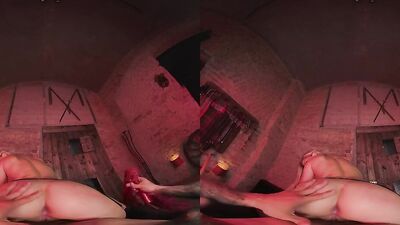 Naughty blonde is riding a hard cock in this hot VR