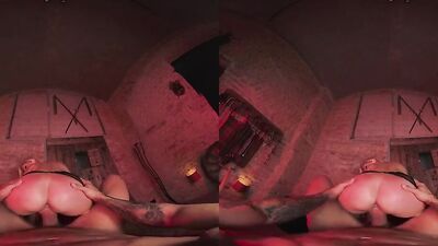 Naughty blonde is riding a hard cock in this hot VR