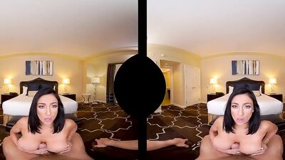 Audrey Bitoni is riding a lucky fellow's schlong in a VR