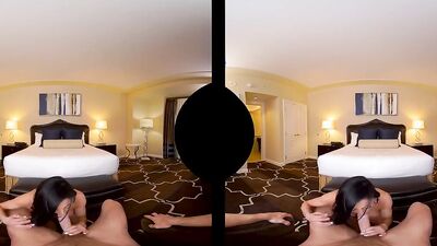 Audrey Bitoni is riding a lucky fellow's schlong in a VR
