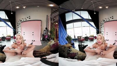 Bridgette B is riding a lucky fella's cock in this VR