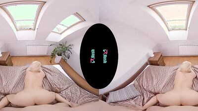 Angel Wicky is riding horny dude's cock in a VR