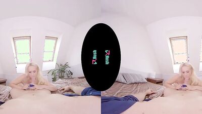 Angel Wicky is riding horny dude's cock in a VR