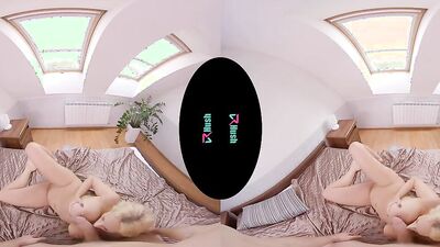 Angel Wicky is riding horny dude's cock in a VR