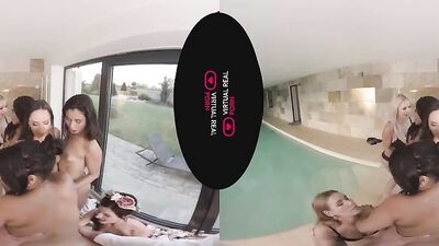 Cock hungry dolls are having fun in a hot VR orgy
