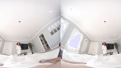 Cecilia Lion is riding dude's cock in a homemade VR