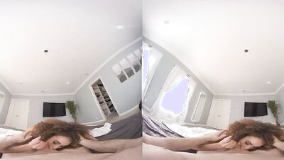 Cecilia Lion is riding dude's cock in a homemade VR