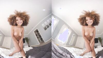 Cecilia Lion is riding dude's cock in a homemade VR