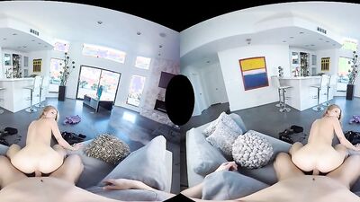 Arya Fae & Fae Petite are enjoying in a VR shag