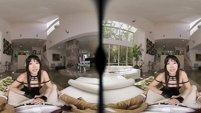 Ellie Idol is playing with stepbrother's cock in this hot VR