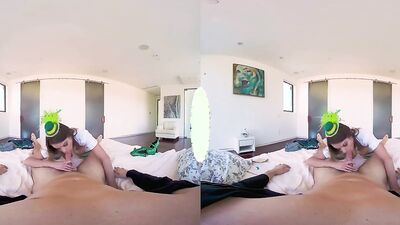Brooklyn Chase is riding her lovely stepbrother's pecker in a VR