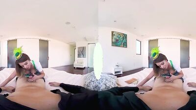 Brooklyn Chase is riding her lovely stepbrother's pecker in a VR