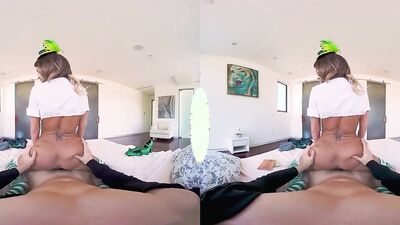 Brooklyn Chase is riding her lovely stepbrother's pecker in a VR