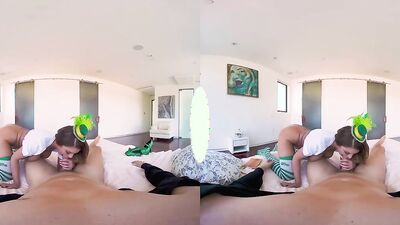 Brooklyn Chase is riding her lovely stepbrother's pecker in a VR