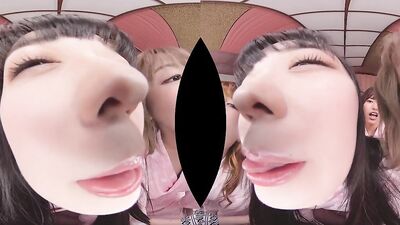 Mao Hamasaki & Rina Wakamiya are enjoying in VR orgy