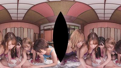 Mao Hamasaki & Rina Wakamiya are enjoying in VR orgy
