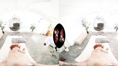 gorgeous redheaded doll is riding a cock in this hot VR