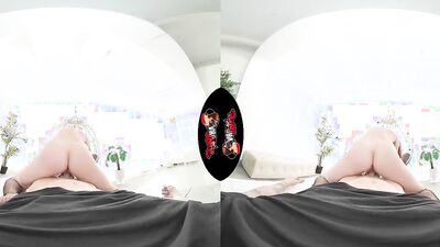 gorgeous redheaded doll is riding a cock in this hot VR