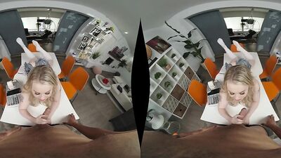 Lovely chick is riding her boyfriend's cock in this VR