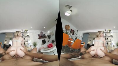 Lovely chick is riding her boyfriend's cock in this VR