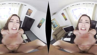 Dana Dearmond is riding her mate's hard pecker in a VR