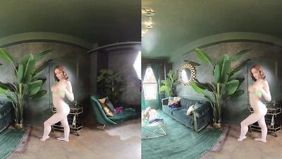Emily Bloom is flashing her boobs and ass in this VR