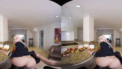 Skylar Vox is riding her lover's hard schlong in VR