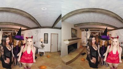 Smoking hot babes are getting shagged hard in this VR video