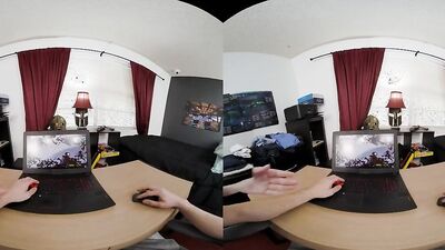 Leana Lovings is playing with a cock in this hot VR
