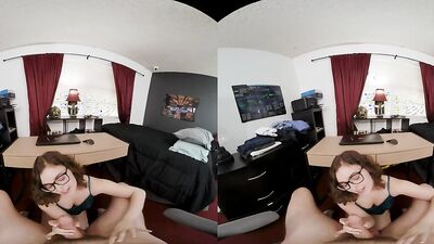 Leana Lovings is playing with a cock in this hot VR
