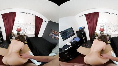 Leana Lovings is playing with a cock in this hot VR