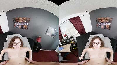 Leana Lovings is playing with a cock in this hot VR