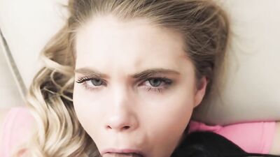 Brooke Karter is swallowing her stepbrother's hard prick in POV
