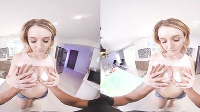 Charlotte Sins is getting shagged by her stepbrother in a VR
