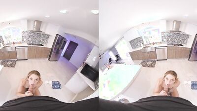Charlotte Sins is getting shagged by her stepbrother in a VR