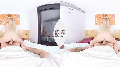 Lovely doll is riding her horny stepbrother's prick in this VR