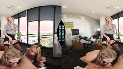 Octavia Red, Natalia Nix & Kenzie Anne share dude's cock