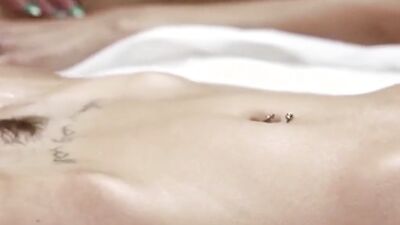 Four astonishing girls in a steamy lesbian 4some in the bedroom
