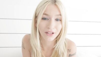 Pretty blonde sucks a hard dick and gets fucked from behind