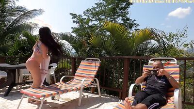 Kourtney Love is getting shagged on the balcony by a lucky fellow