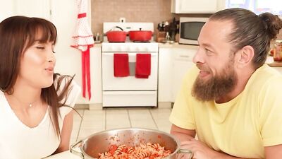 Sophia Sultry is riding her stepdad's prick in this hot scene