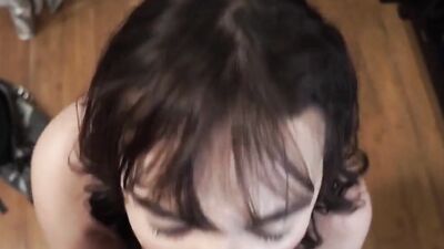 Cock hungry Charlotte Cross is giving mate a bj in this POV