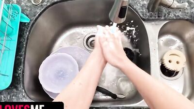 Two cute teen dolls are sharing horny fella's hard dong