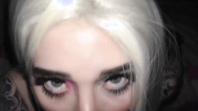 Amateur blonde is sucking her stepbrother's hard prick in this homemade video