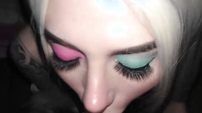 Amateur blonde is sucking her stepbrother's hard prick in this homemade video