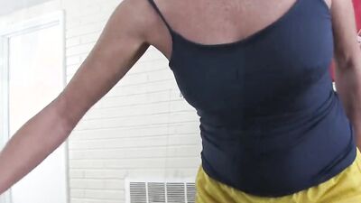 Perverted blonde mature sucks stepson's prick and rides it afterwards