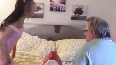 Lovely teen babe gets her pussy teased by a perverted stepdad